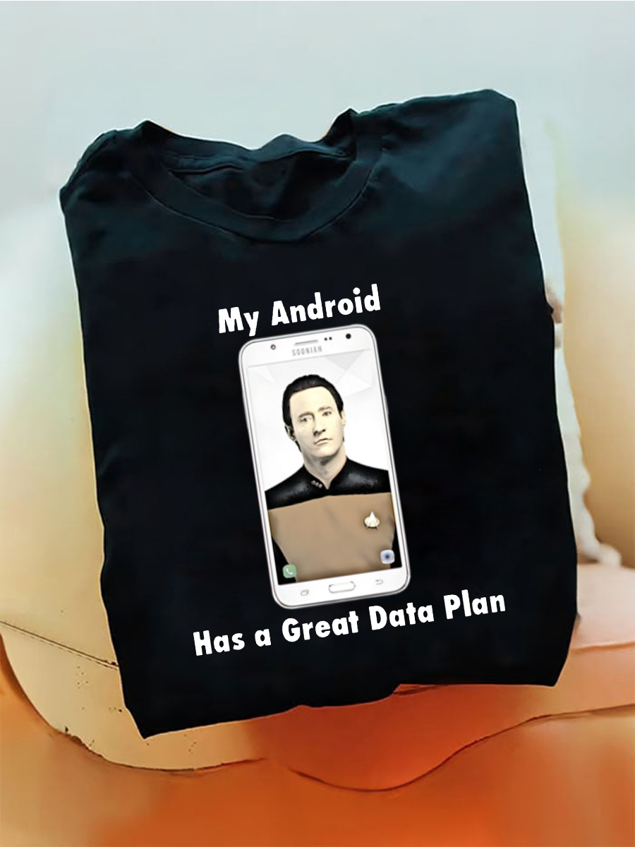 Men's "My Android Has A Great Data Plan" Phone Graphic Print T-Shirt