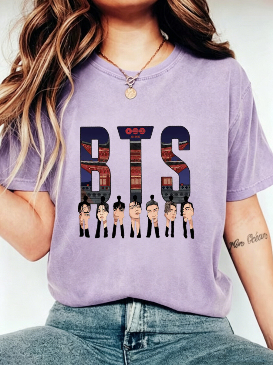 Concert stage and cartoon character creative graphic T-shirts | Women's fashion culture and art T-shirts