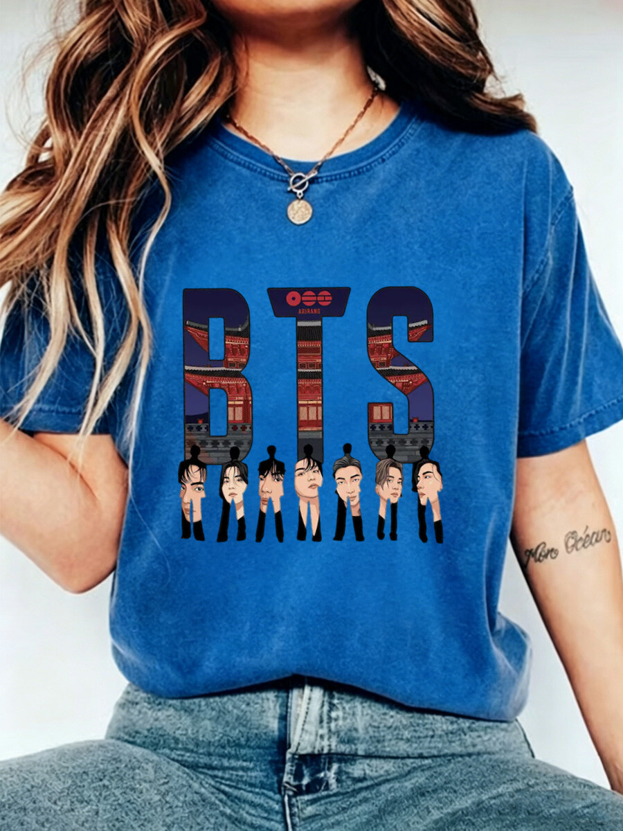 Concert stage and cartoon character creative graphic T-shirts | Women's fashion culture and art T-shirts