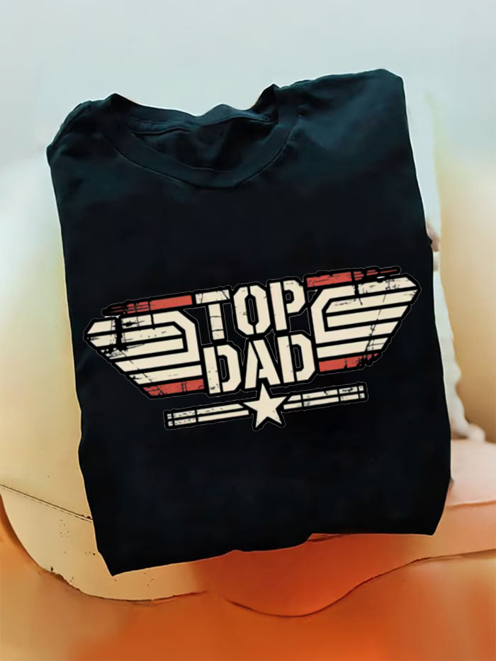 Men's Retro TOP GUNS Print T-shirt