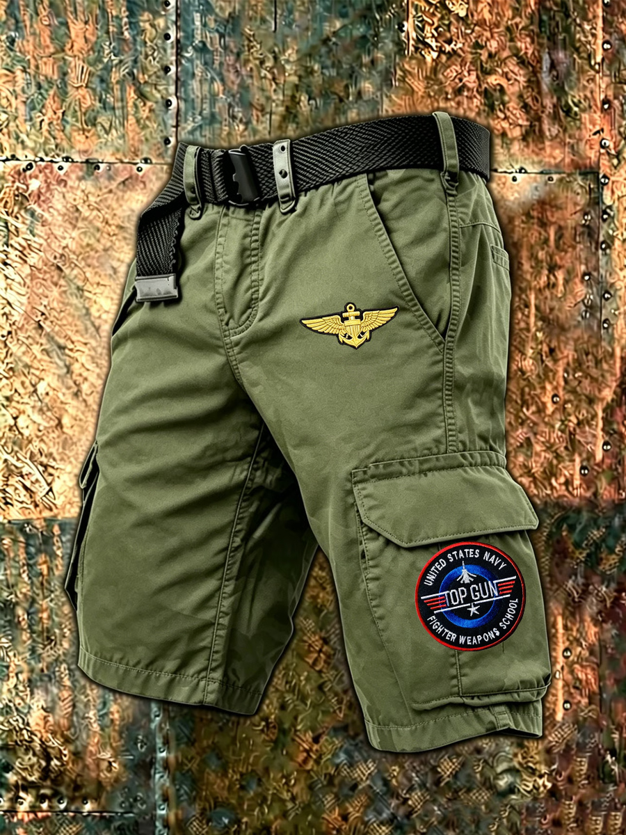 Men's Desert Aviation Inspired Casual Cargo Shorts