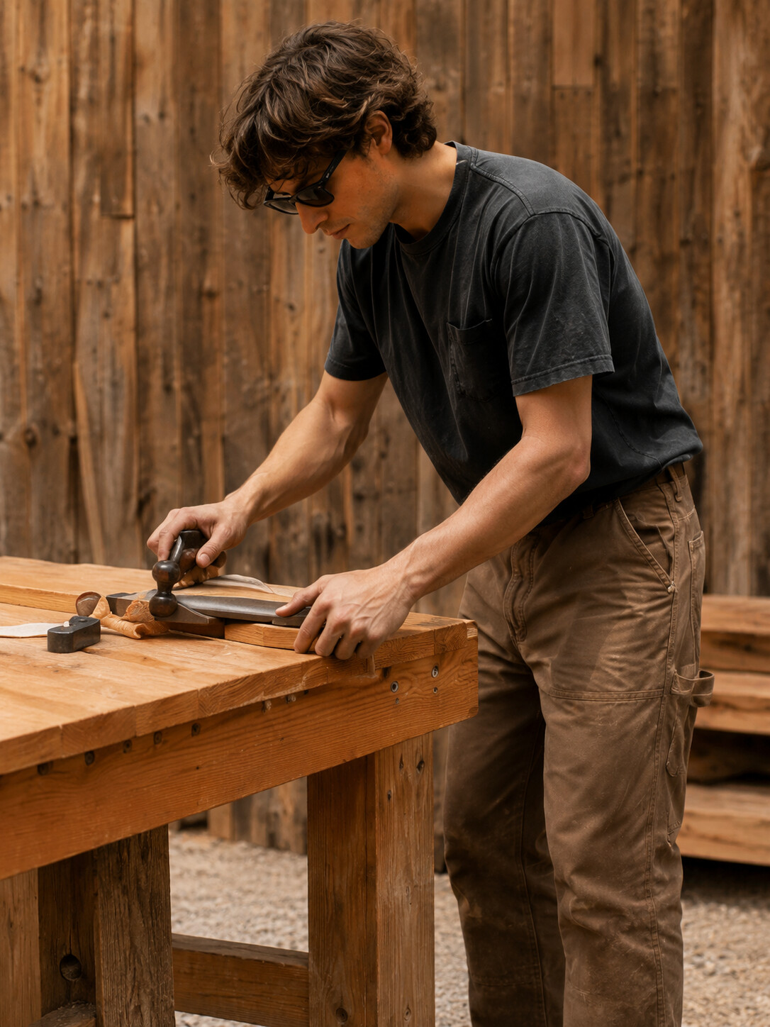 "Old Era" Men's Retro Double Knee Carpenter Pants