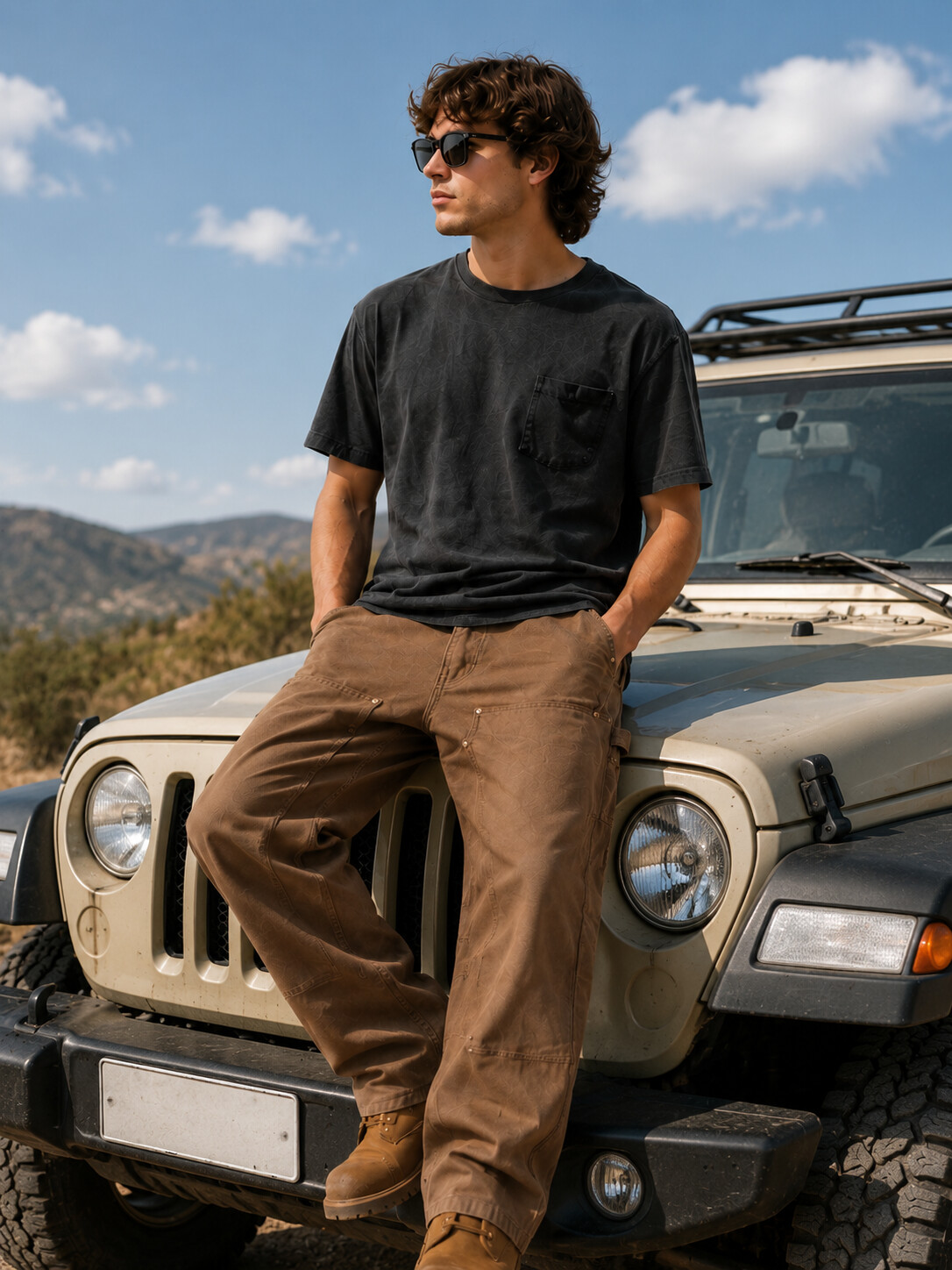 "Old Era" Men's Retro Double Knee Carpenter Pants