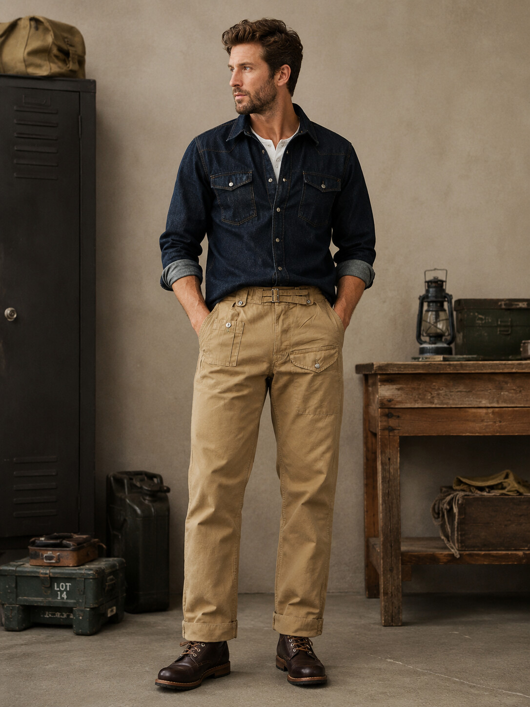 Men's Retro 1943 British Military Gurkha Pants