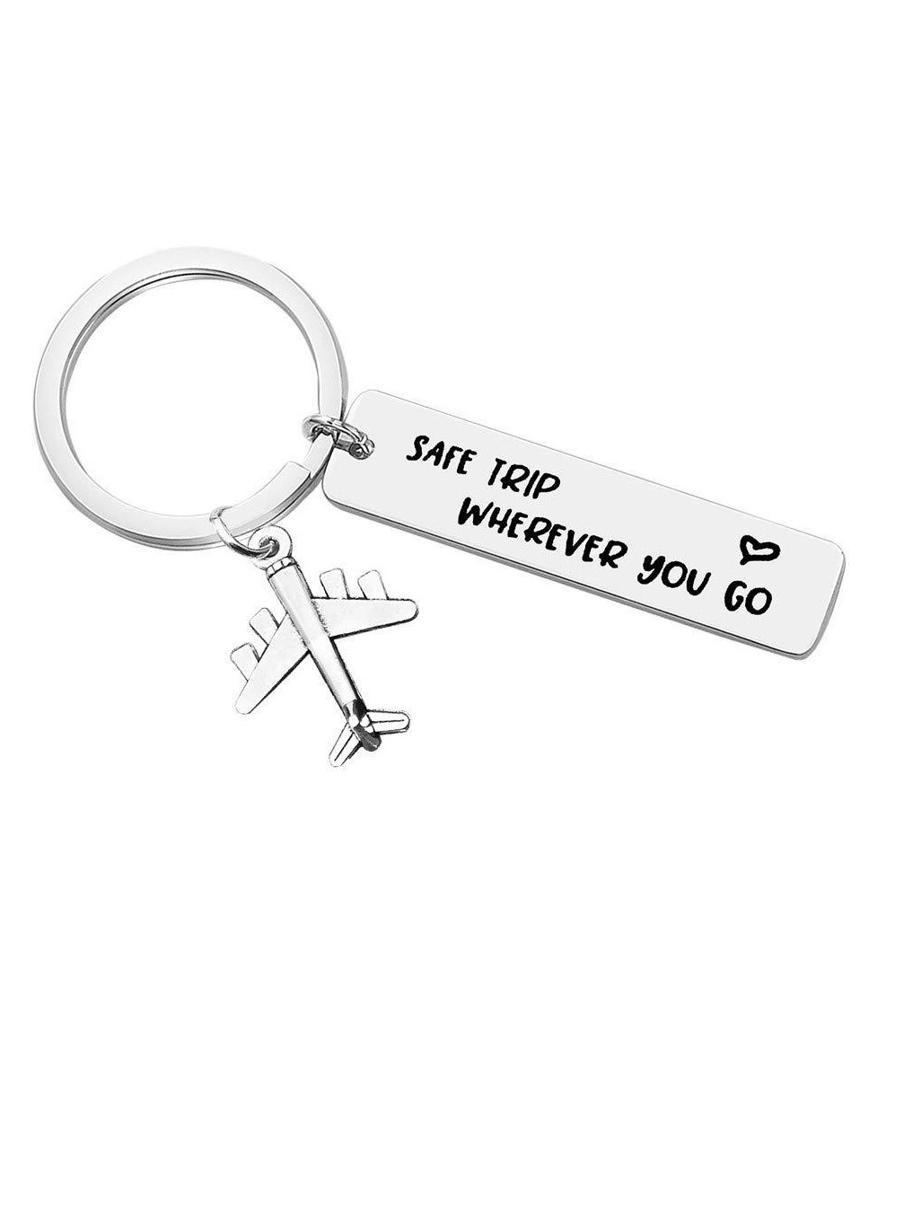 Letter Aircraft Shaped Couples And Lovers Pilot Stainless Steel Keychain