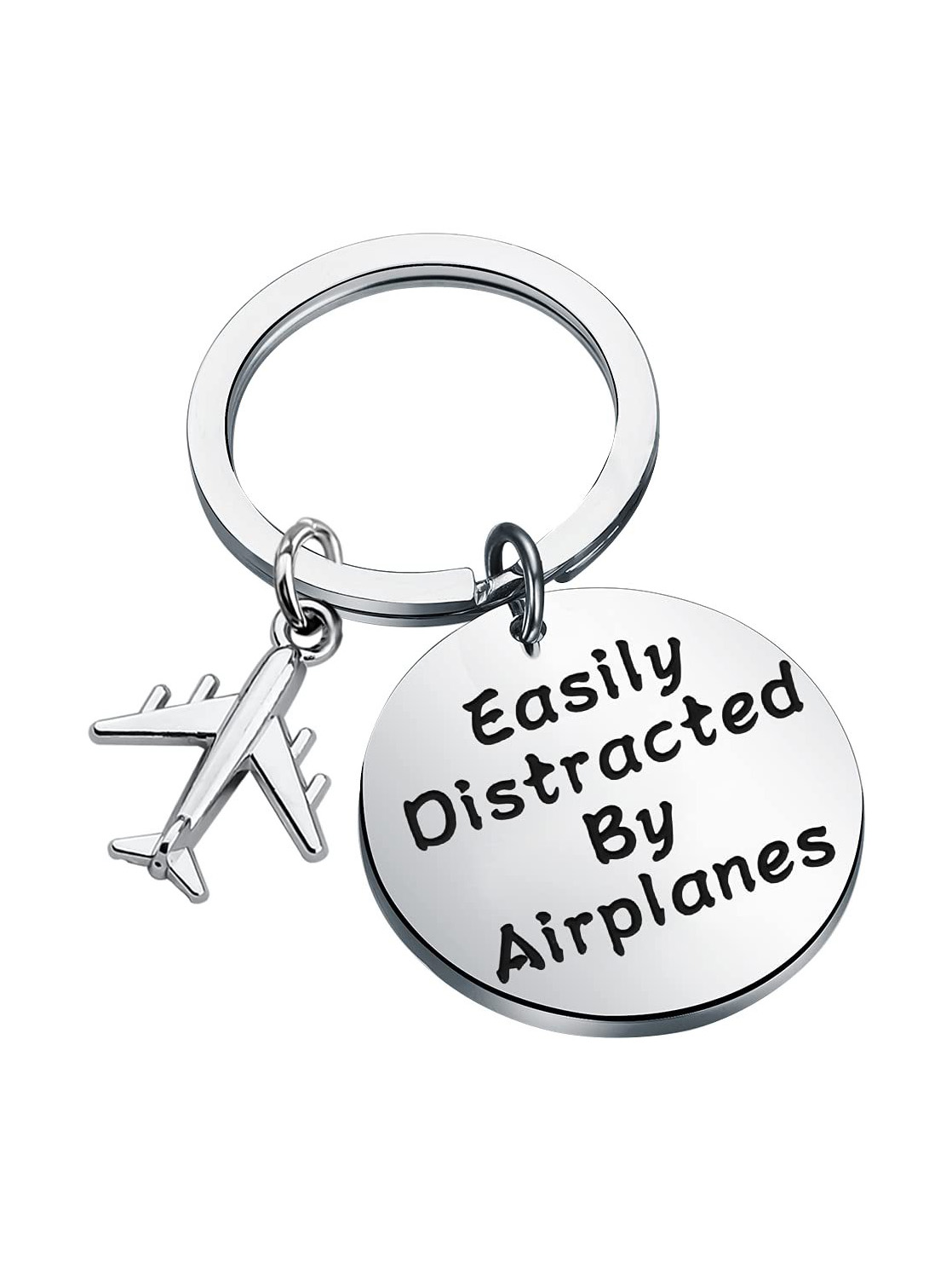 Letter Aircraft Shaped Couples And Lovers Pilot Stainless Steel Keychain