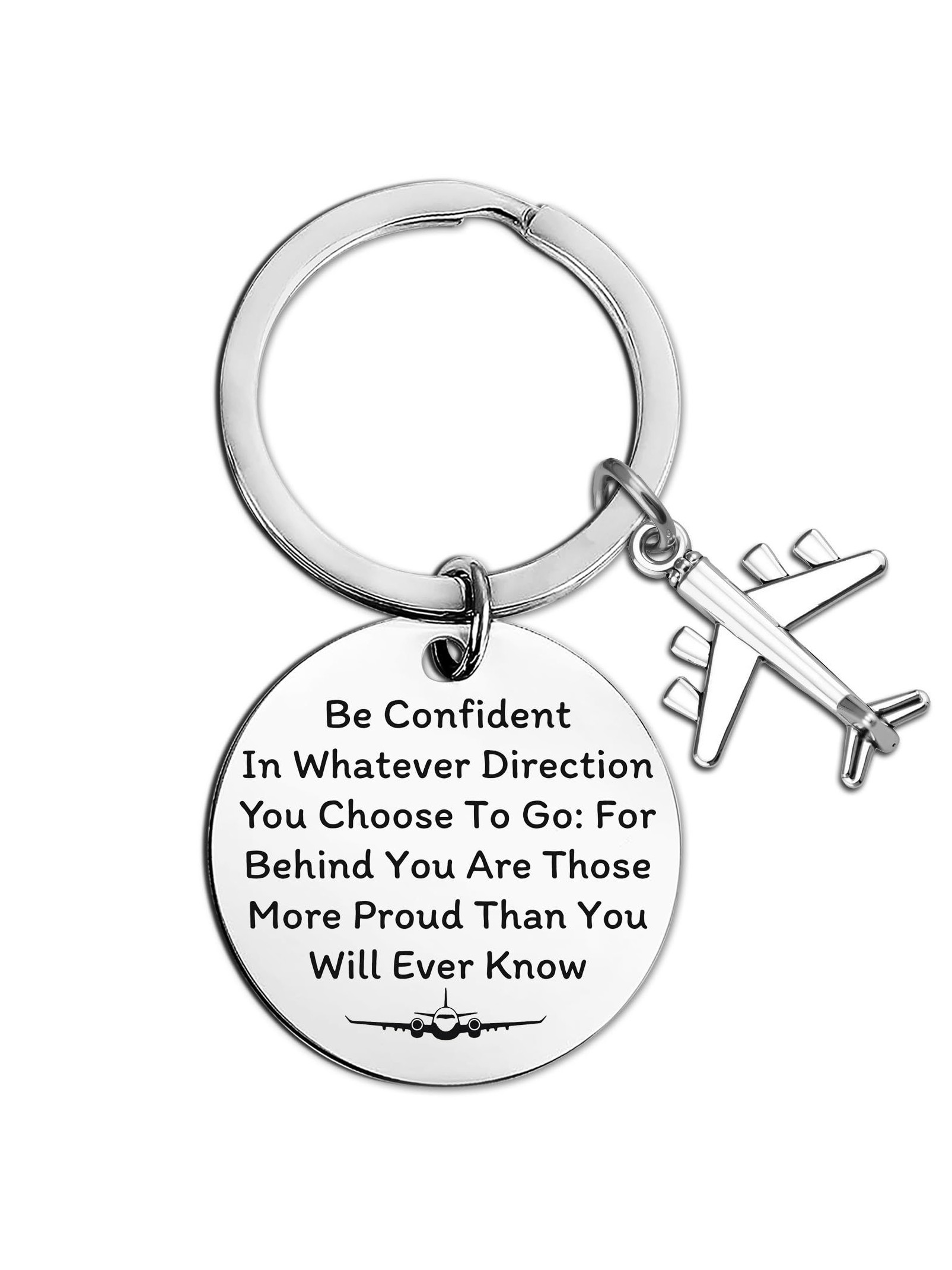 Letter Aircraft Shaped Couples And Lovers Pilot Stainless Steel Keychain