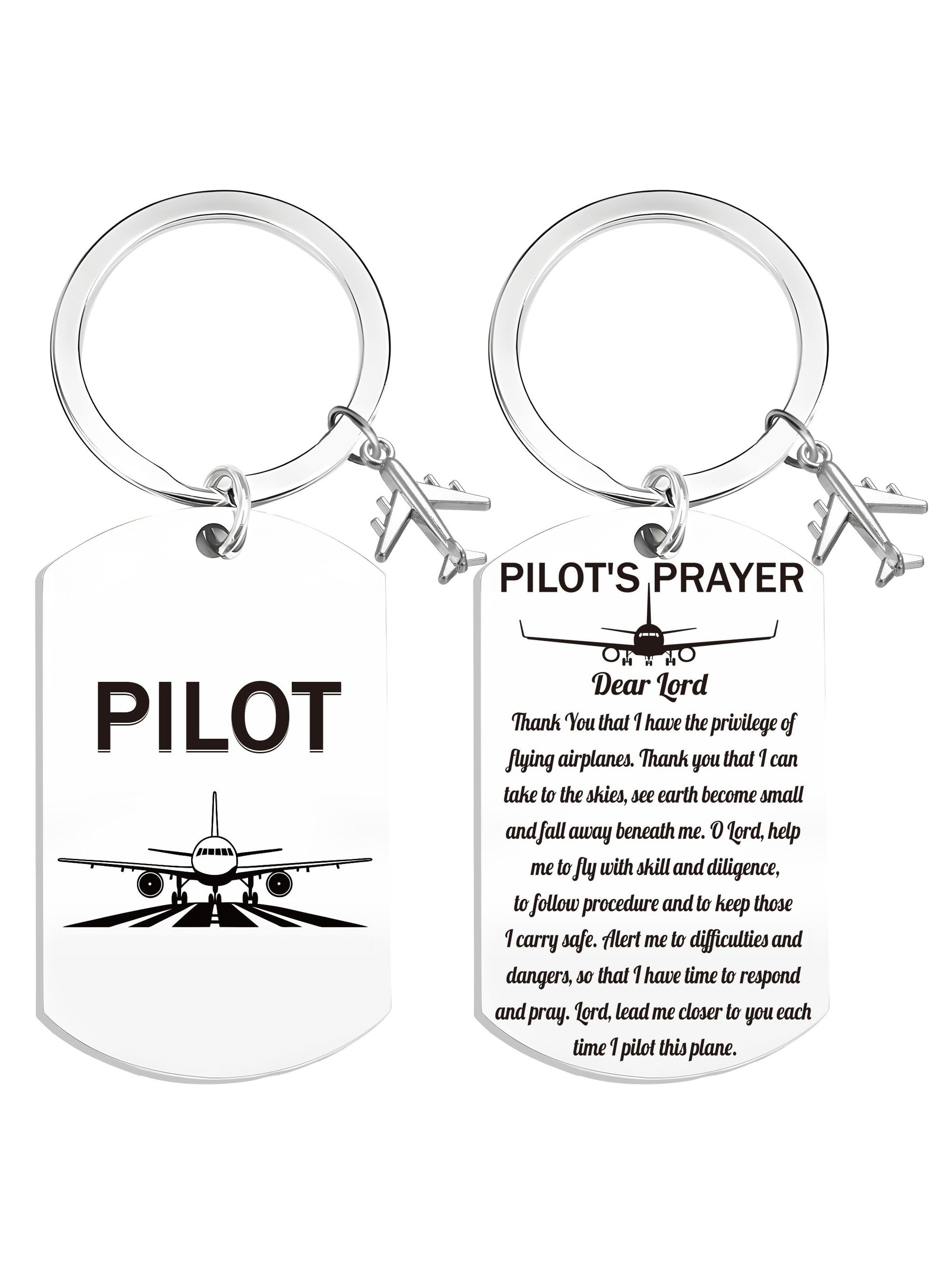 Letter Aircraft Shaped Couples And Lovers Pilot Stainless Steel Keychain