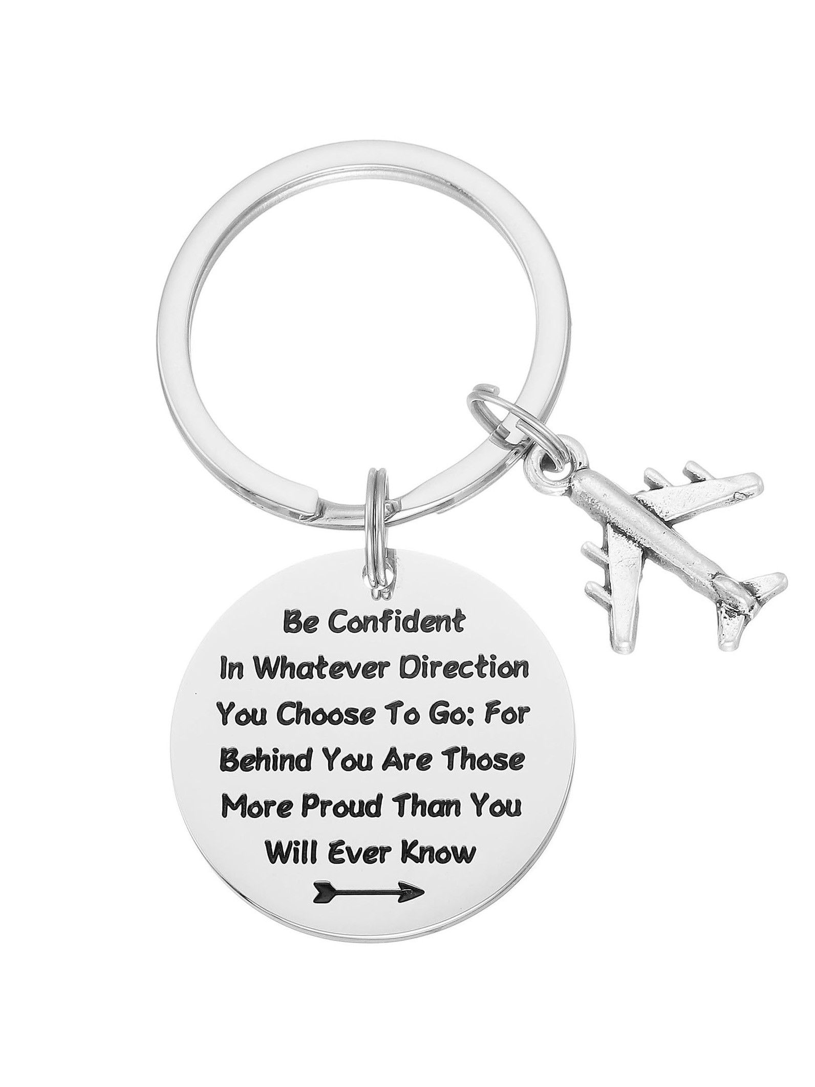 Letter Aircraft Shaped Couples And Lovers Pilot Stainless Steel Keychain