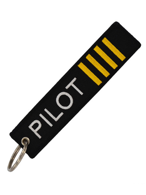 Aviation-Themed Pilot Crew Commemorative Embroidered Phrases Pendant Keychain