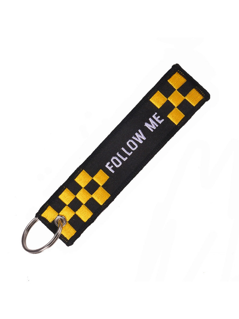 Aviation-Themed Pilot Crew Commemorative Embroidered Phrases Pendant Keychain