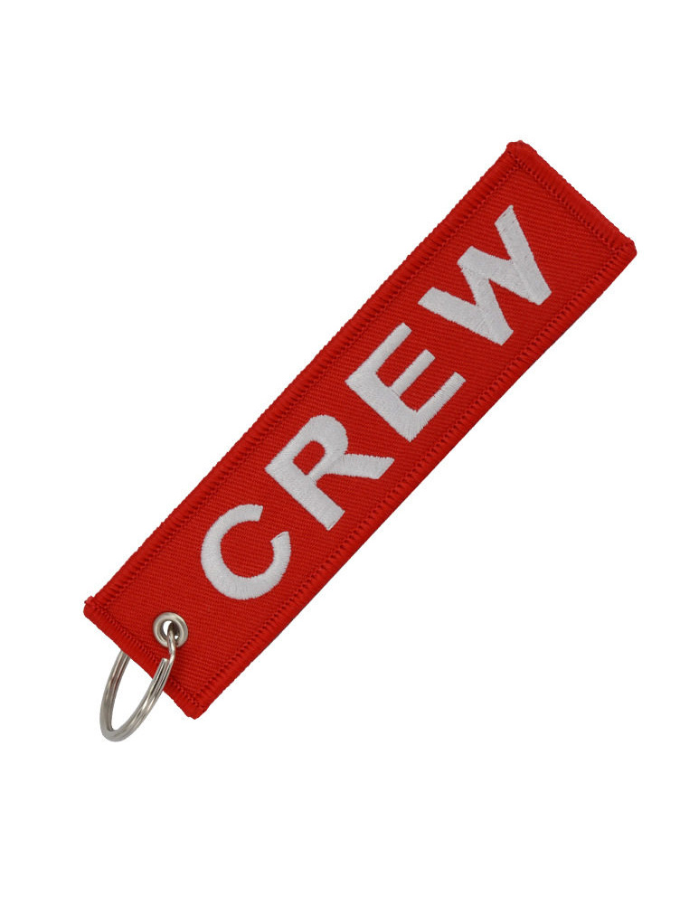 Aviation-Themed Pilot Crew Commemorative Embroidered Phrases Pendant Keychain