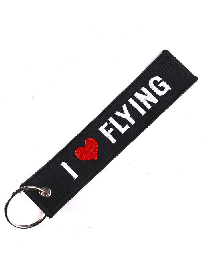 Aviation-Themed Pilot Crew Commemorative Embroidered Phrases Pendant Keychain