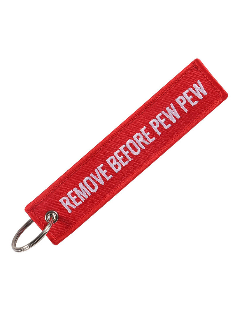 Aviation-Themed Pilot Crew Commemorative Embroidered Phrases Pendant Keychain