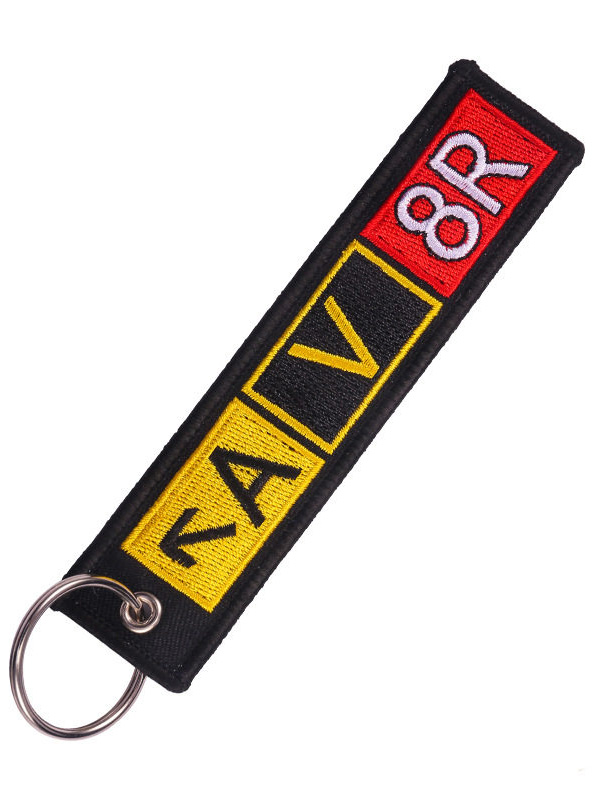 Aviation-Themed Pilot Crew Commemorative Embroidered Phrases Pendant Keychain