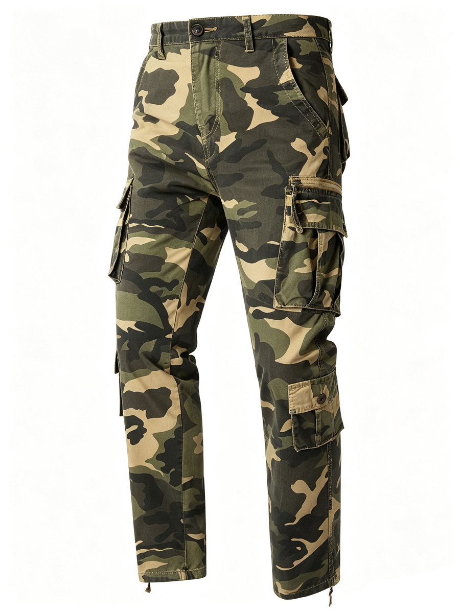 Men'S Outdoor Tactical Camouflage Cargo Pants With Multiple Pockets