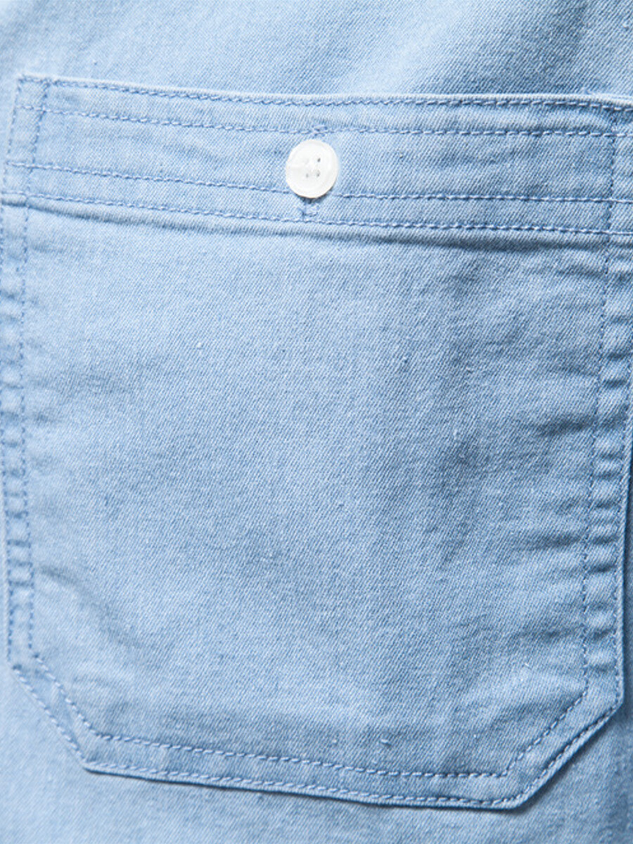 Men's American Vintage-Style Long-Sleeve Denim Shirt