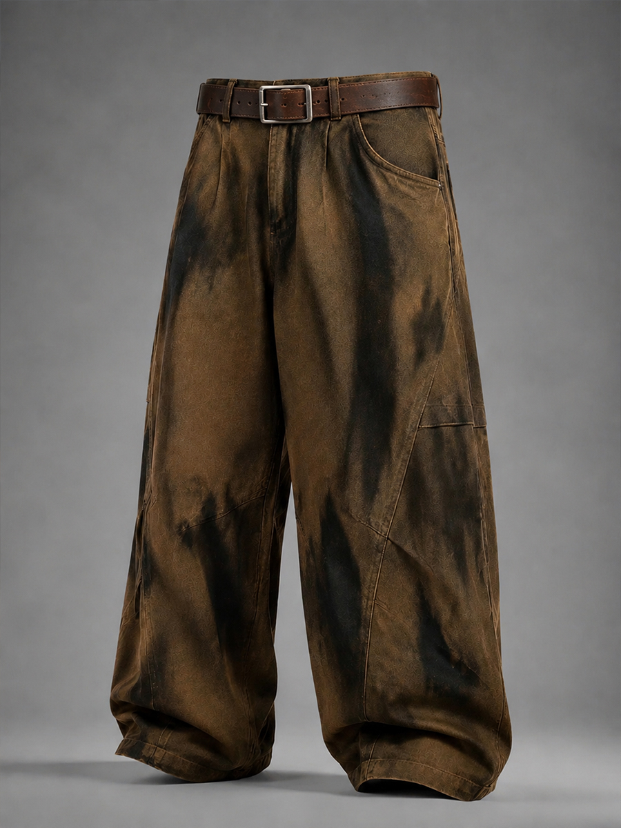 Men's Distressed Curved-Seam Work Pants