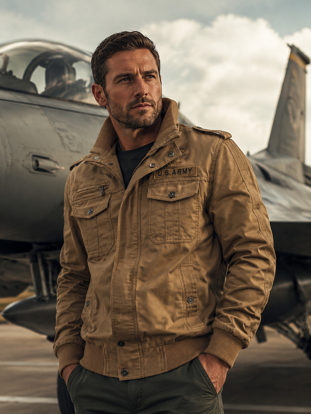 Men's Vintage WWII-Style Tactical Military Jacket