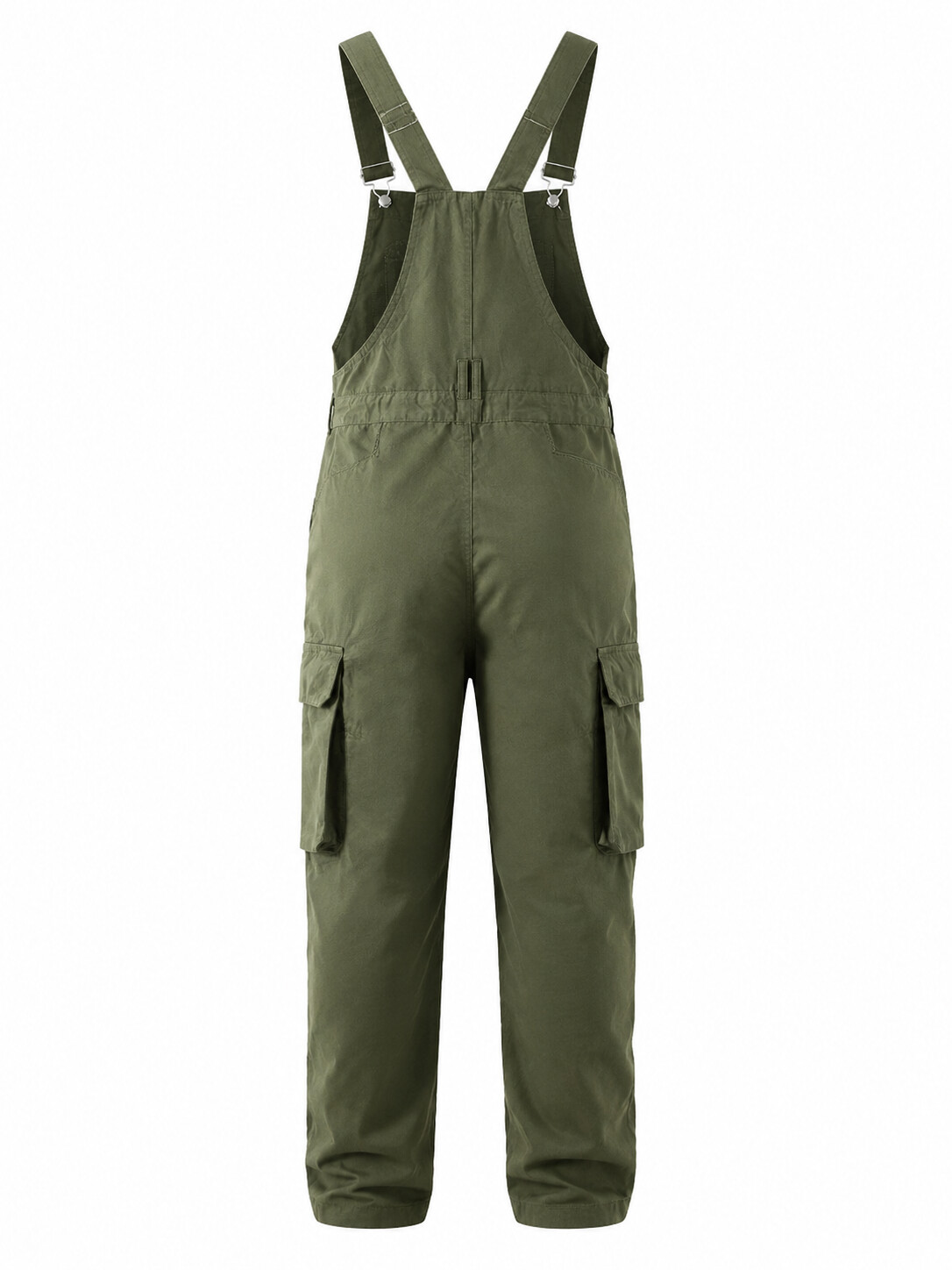 Men's Rugged Cargo Bib Overalls - Loose Fit Cotton Workwear Jumpsuit