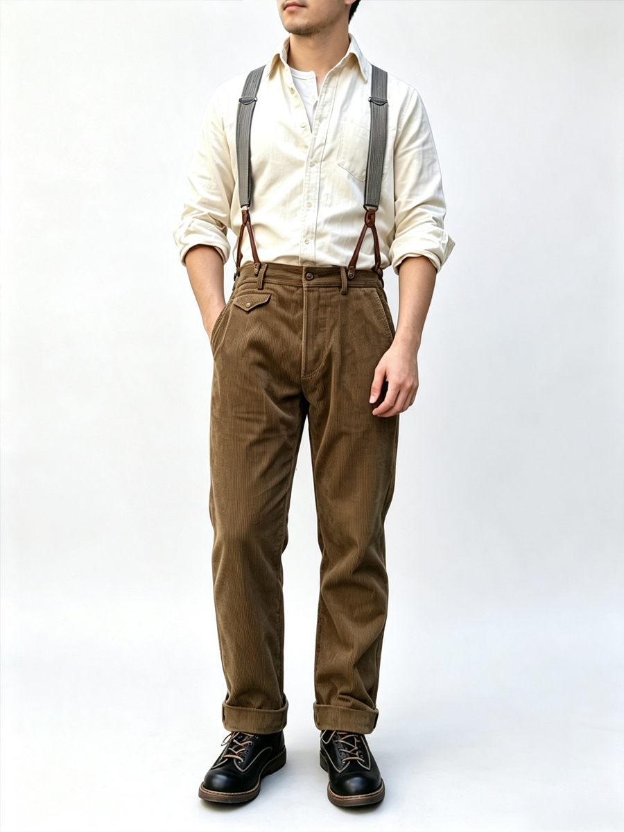 Men's Vintage 1920s Corduroy Work Trousers