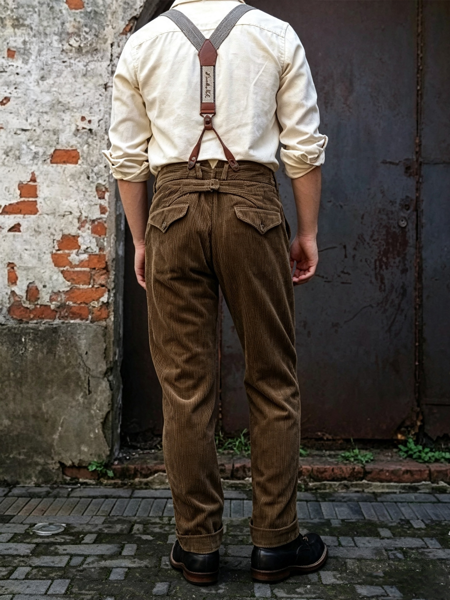 Men's Vintage 1920s Corduroy Work Trousers