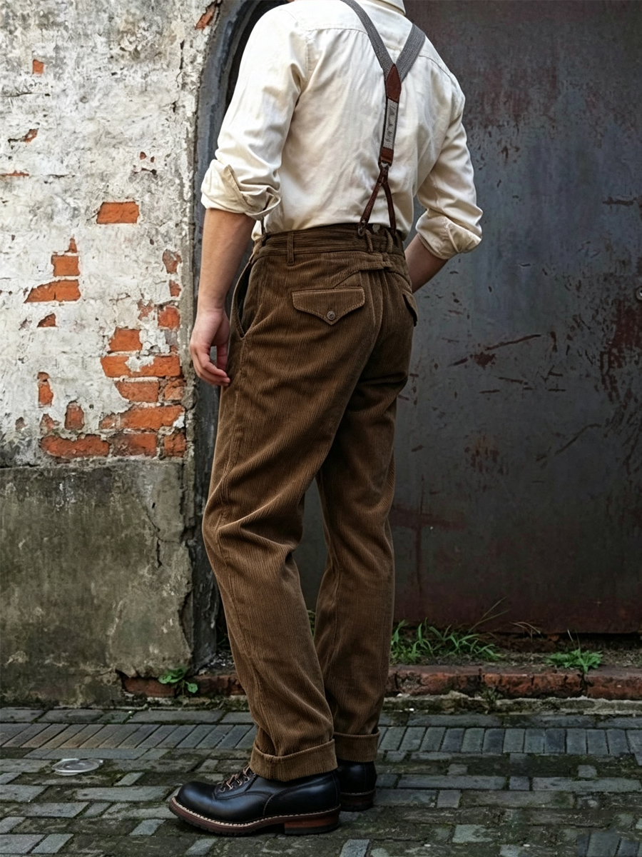 Men's Vintage 1920s Corduroy Work Trousers