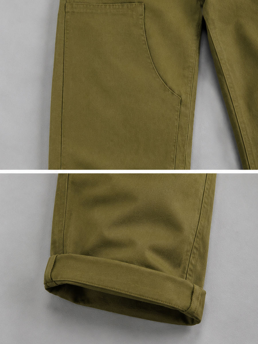 Men's Vintage Double Knee Heavyweight Canvas Straight Leg Utility Trousers