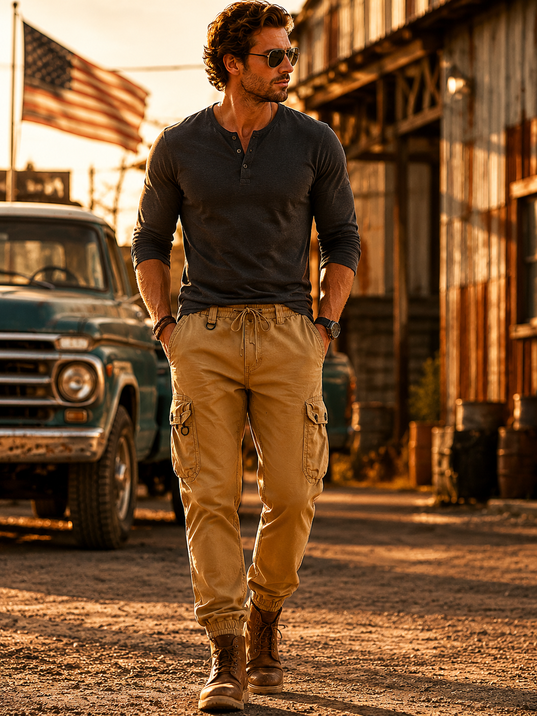 Men'S Distressed Casual Loose Tactical Joggers With Pockets