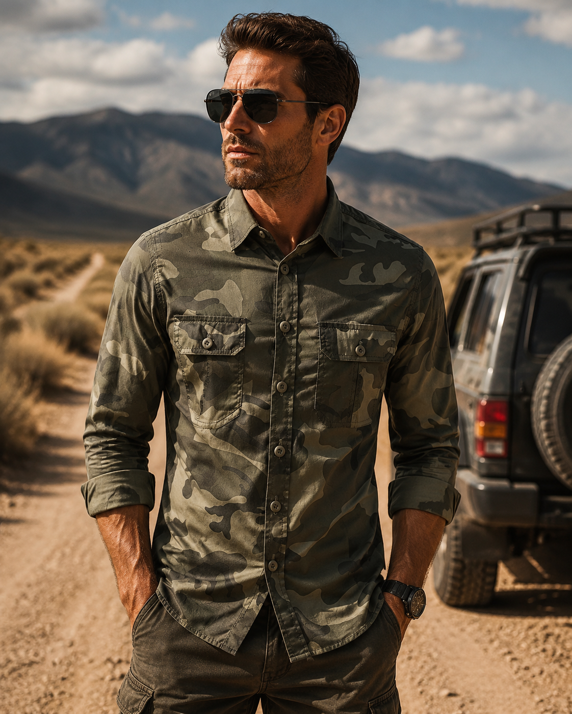 Rugged Camo Field Shirt – Durable Military-Inspired Utility Wear