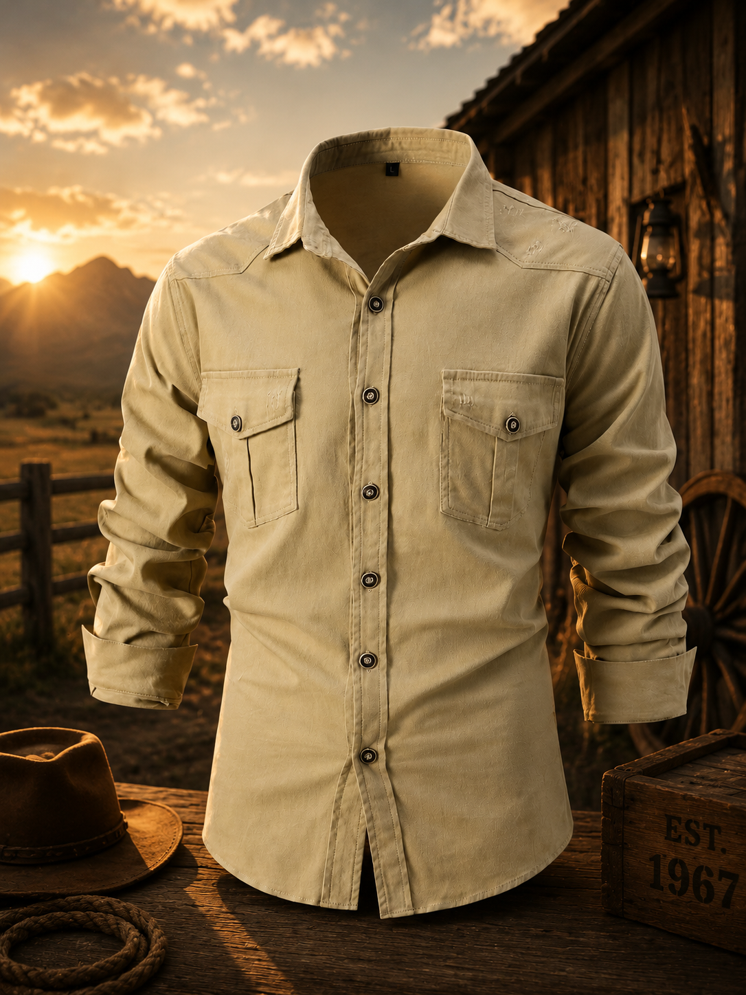 Heritage Utility Field Shirt – Rugged Cotton Canvas with Vintage Finish