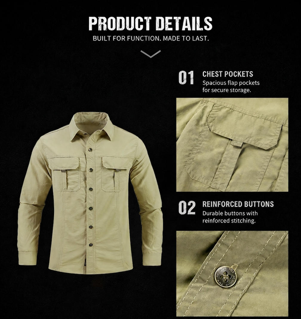 American Heritage Tactical Shirt – Rugged Military-Inspired Style for the Modern Man