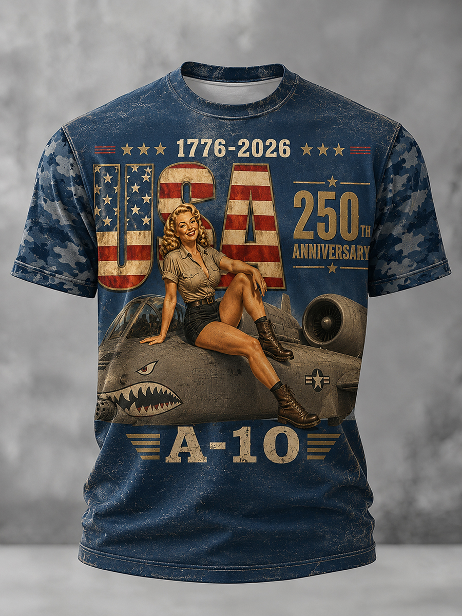 Vintage Fighter Jet Shark Mouth Crewneck Tee