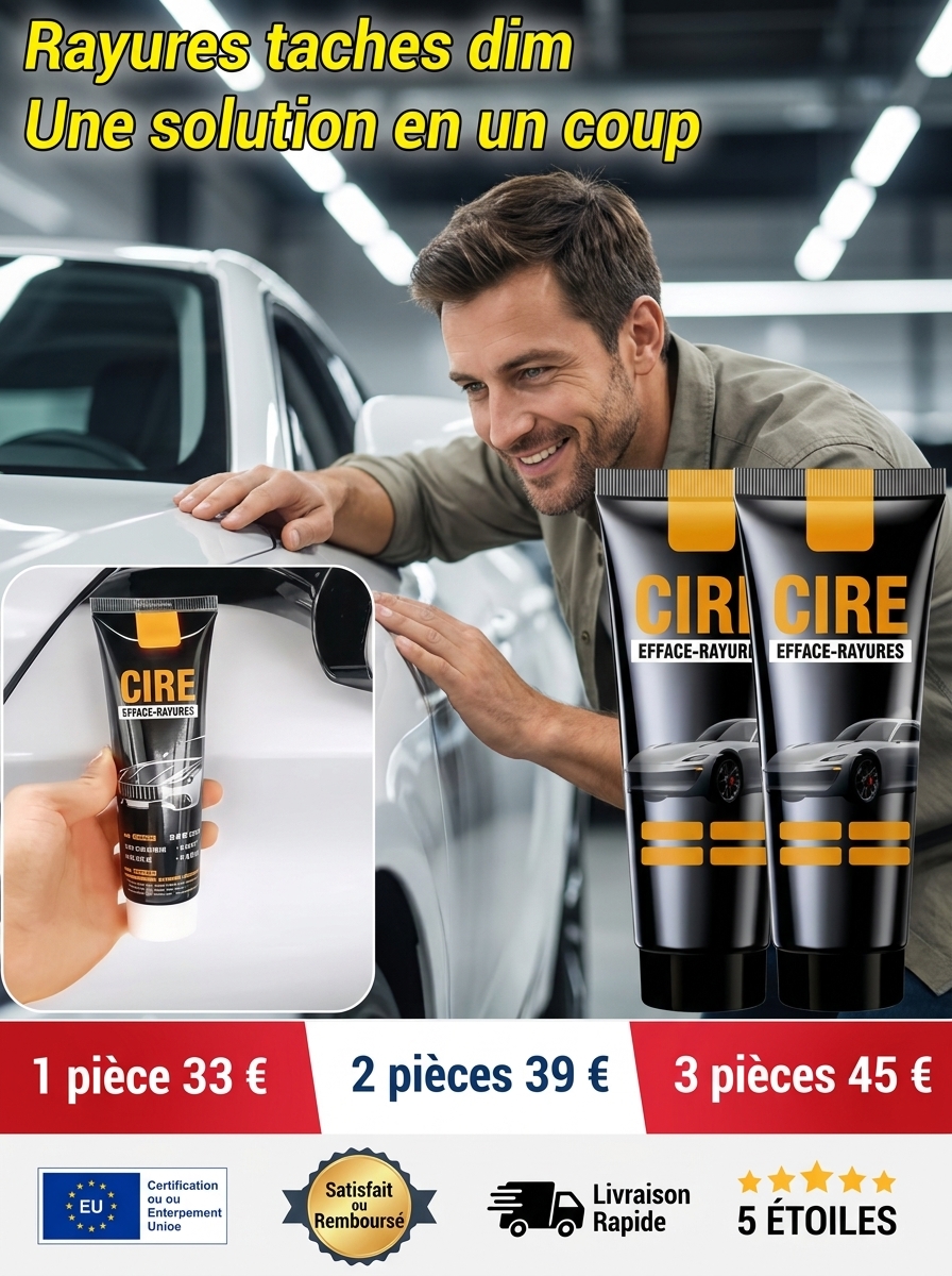 Cirage pour voiture pour brillance, restauration et réparation des rayures.