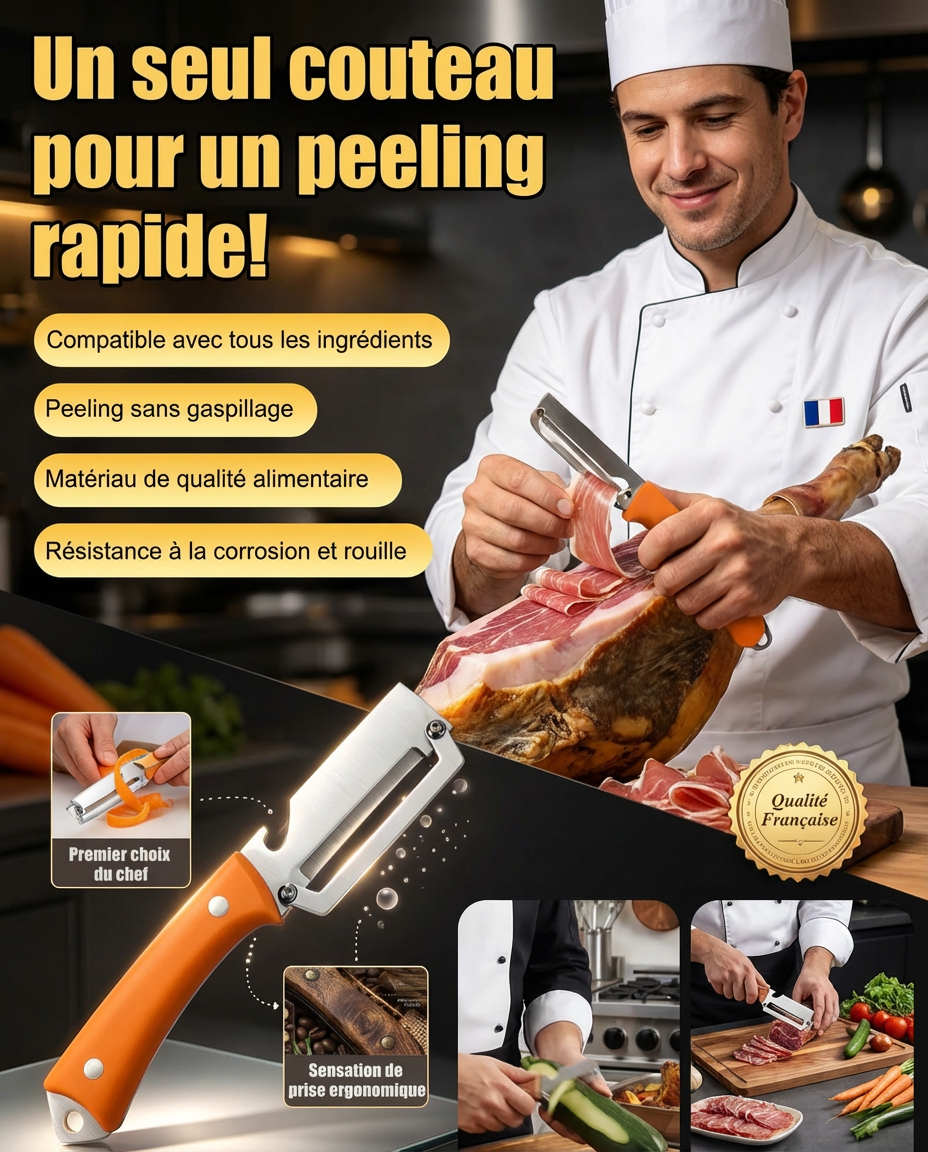 Grand couteau d’office multifonction en acier inoxydable