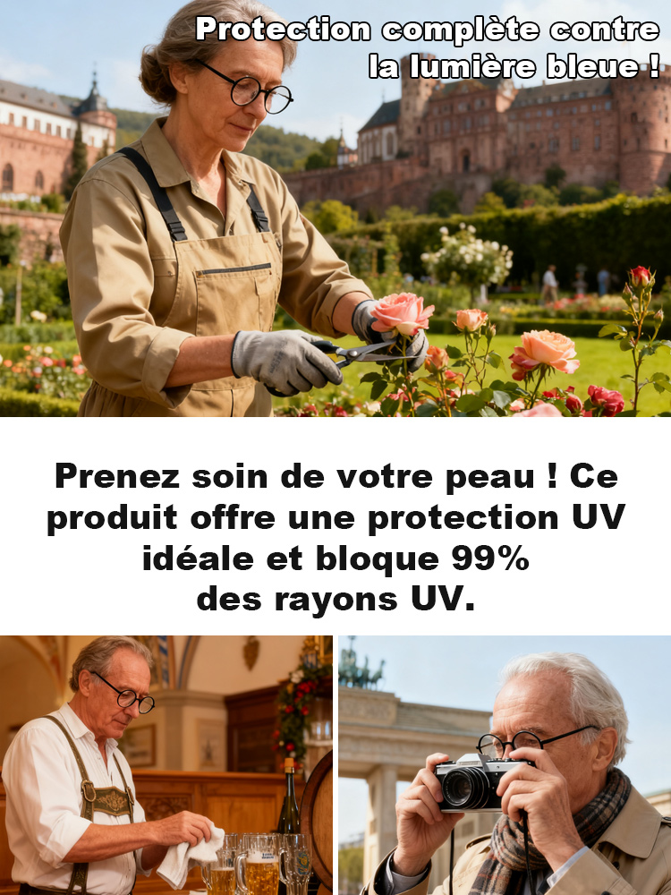 Lunettes de presbytie légères et intégrées avec protection contre la lumière bleue