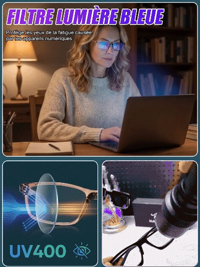 Lunettes de lecture photochromiques avec protection contre la lumière bleue