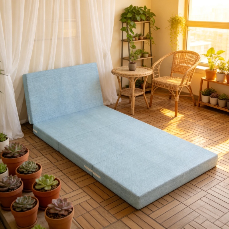 Thickened sponge mat floor four folding lunch break nap mattress lazy office tatami sleeping mat flo