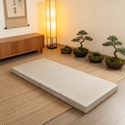 Thickened sponge mat floor four folding lunch break nap mattress lazy office tatami sleeping mat flo