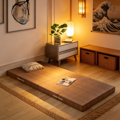 Thickened sponge mat floor four folding lunch break nap mattress lazy office tatami sleeping mat flo