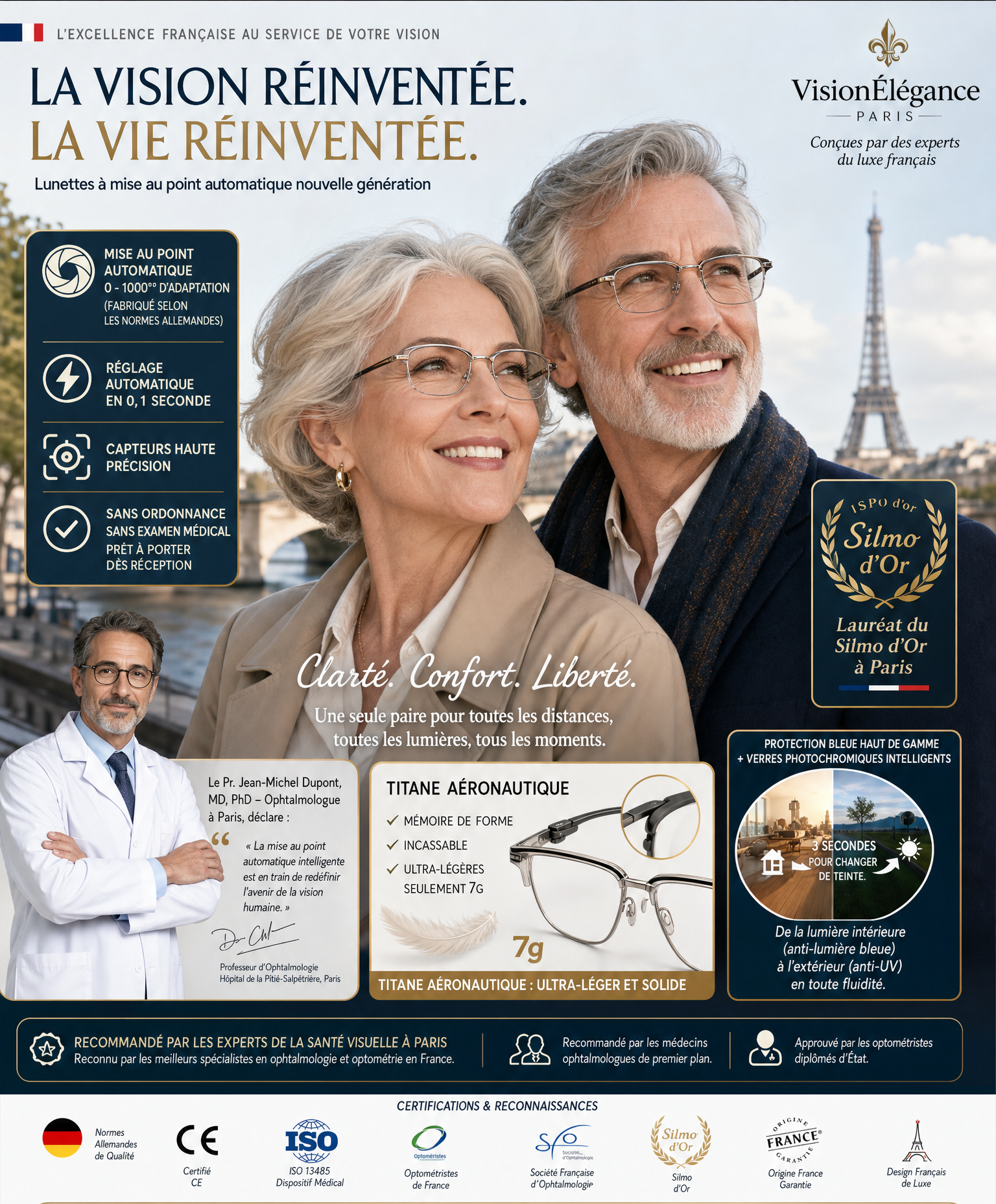 [OFFRE LIMITÉE] Lunettes Intelligentes à Autofocus : Vision 4K de 0 à 1000°