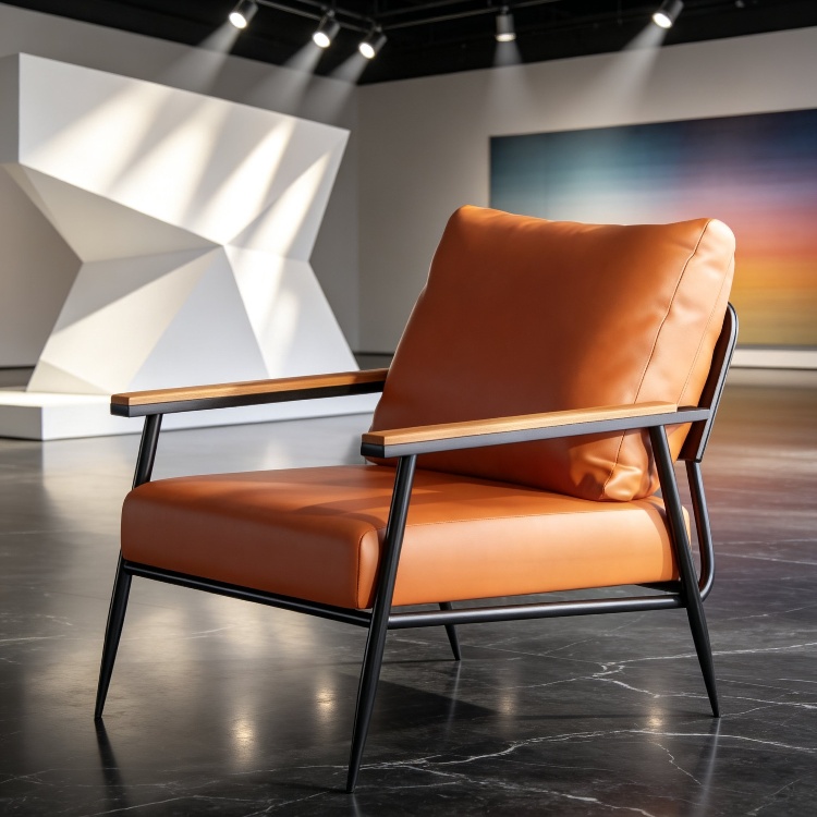 Fauteuil moderne nordique une place, spécial pour chambre à coucher et réception d'affaires