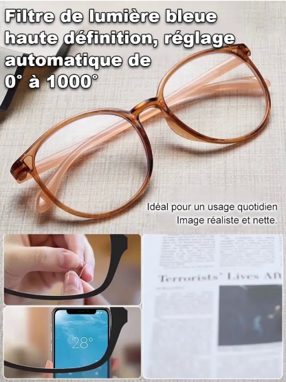 Lunettes de presbytie légères et intégrées avec protection contre la lumière bleue