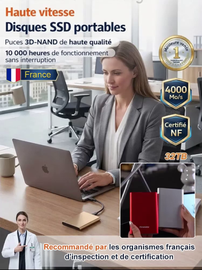 SSD portable à haute vitesse pour téléphone et ordinateur