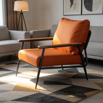 Fauteuil moderne nordique une place, spécial pour chambre à coucher et réception d'affaires