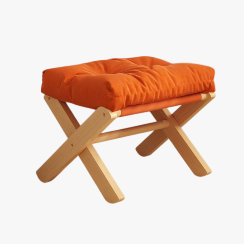 Tabouret d'entrée multifonction en bois massif avec coussin doux