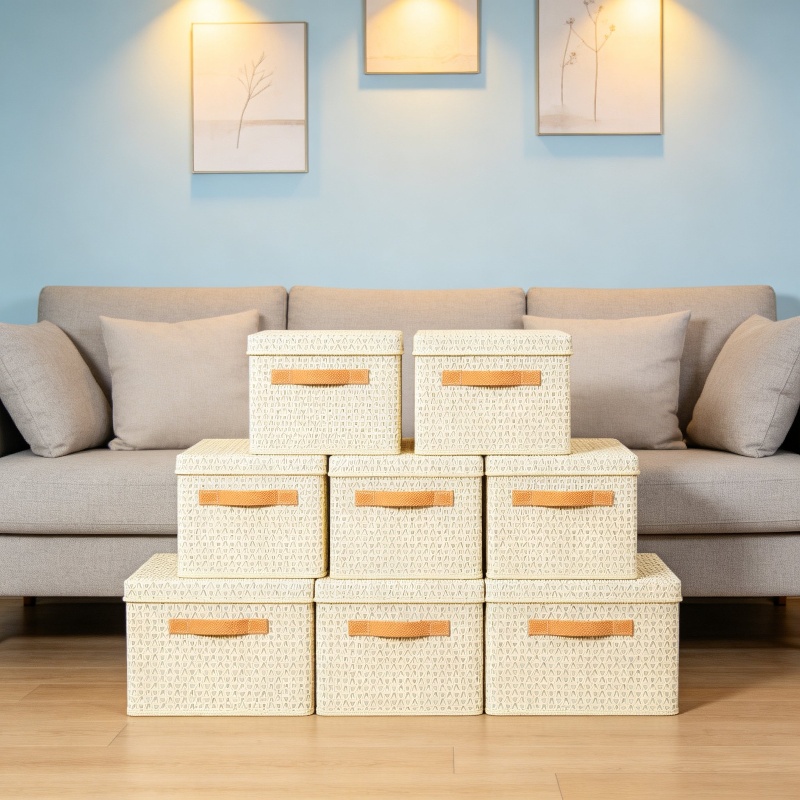 Boîte de rangement pliable avec couvercle pour pantalons et couettes