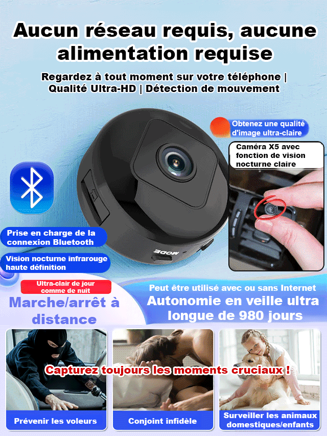 Caméra sans fil à autonomie prolongée