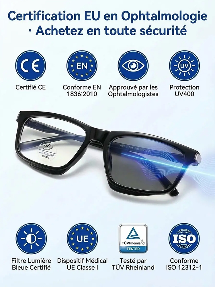 Lunettes de lecture photochromiques avec protection contre la lumière bleue
