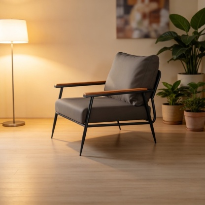 Fauteuil moderne nordique une place, spécial pour chambre à coucher et réception d'affaires